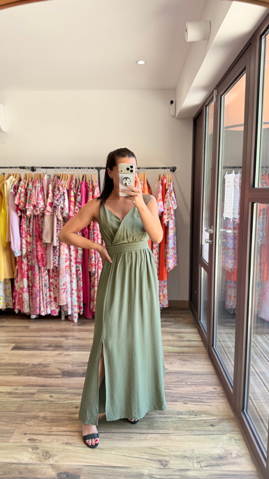 Robe longue Molly kaki CURVY
