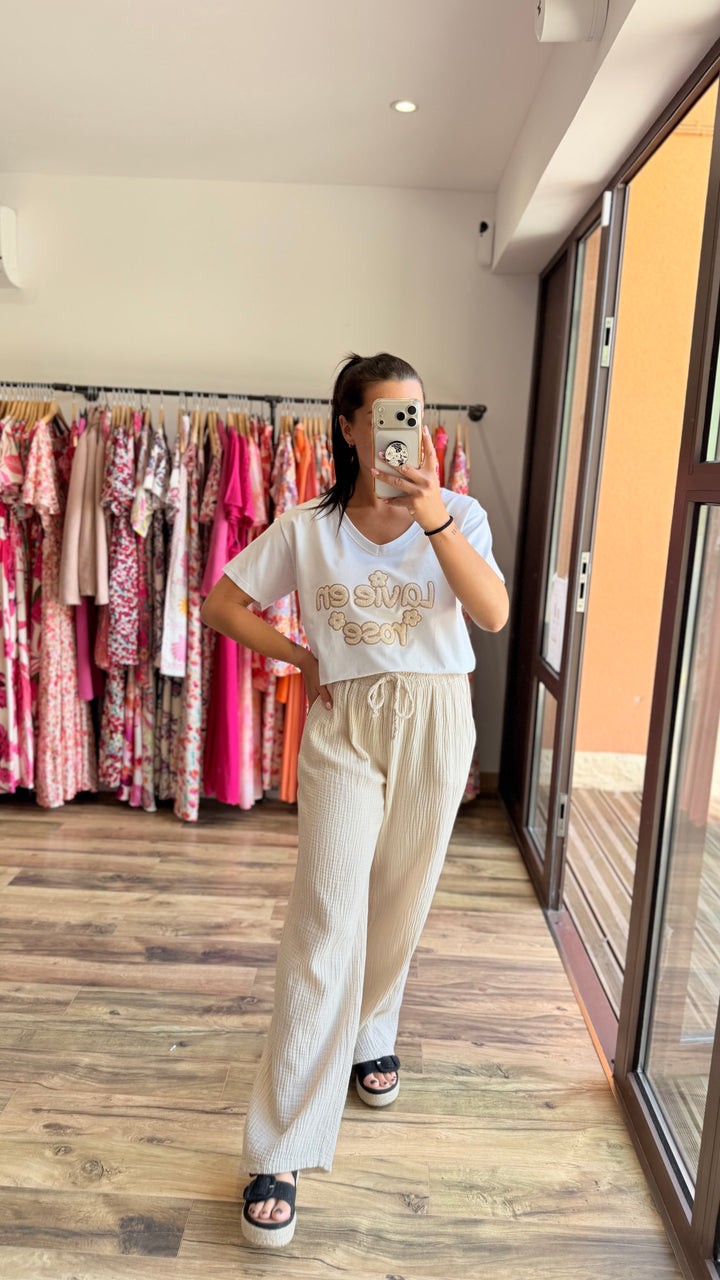 Teeshirt la vie en rose beige