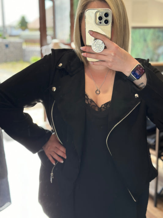 Veste suédine noir (Curvy)