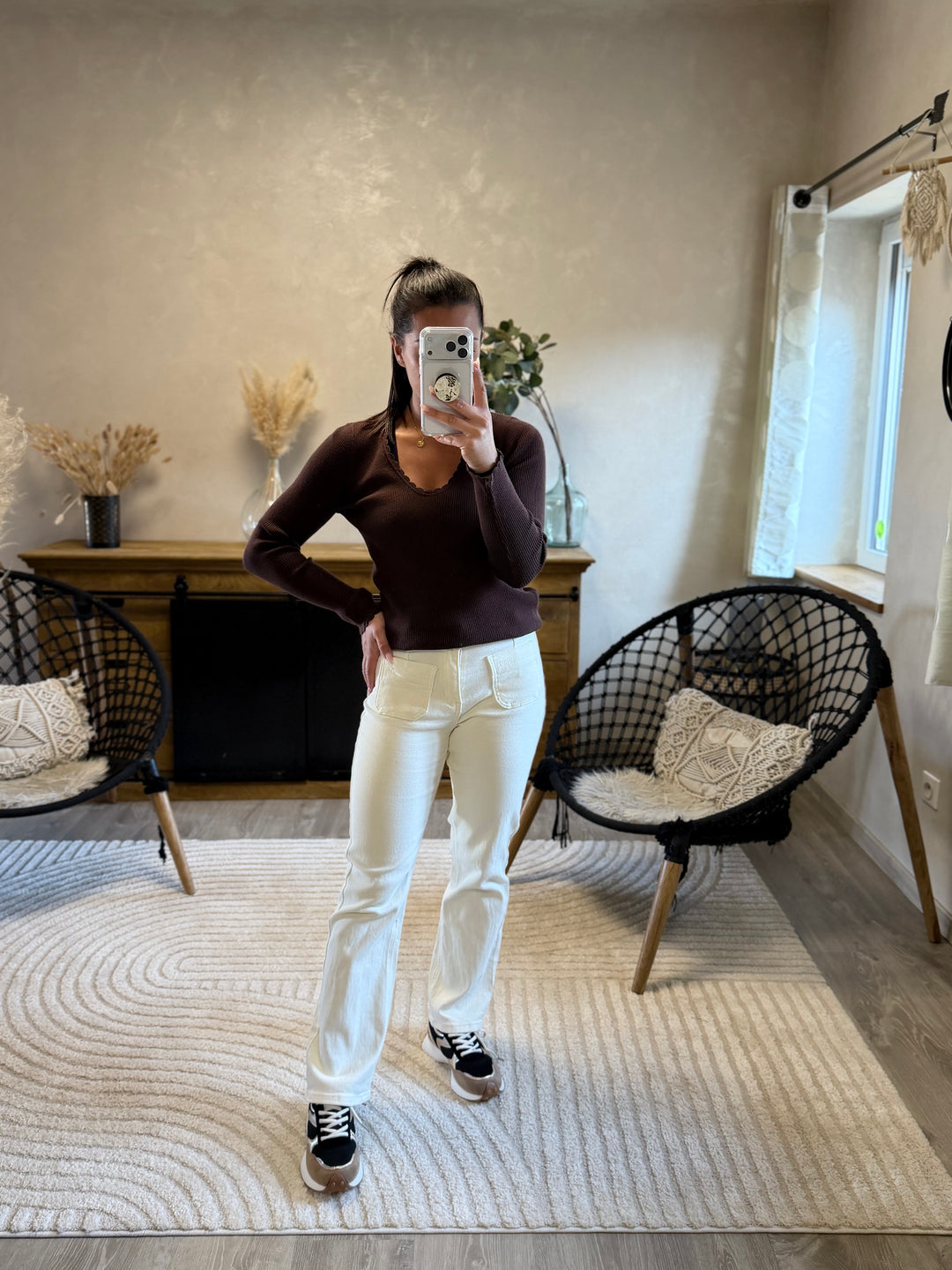 Pull fin Aragone chocolat