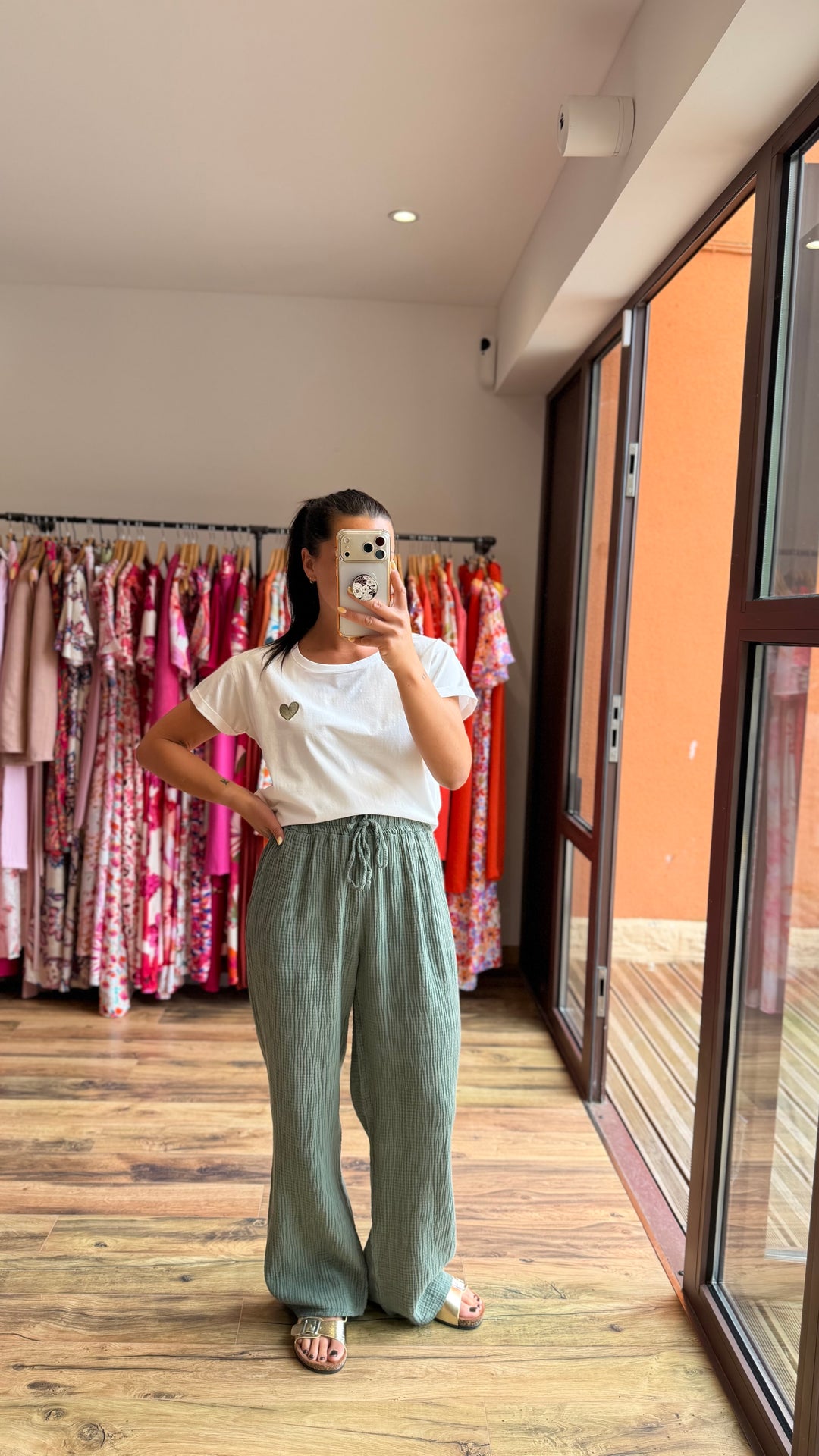 Teeshirt cœur kaki