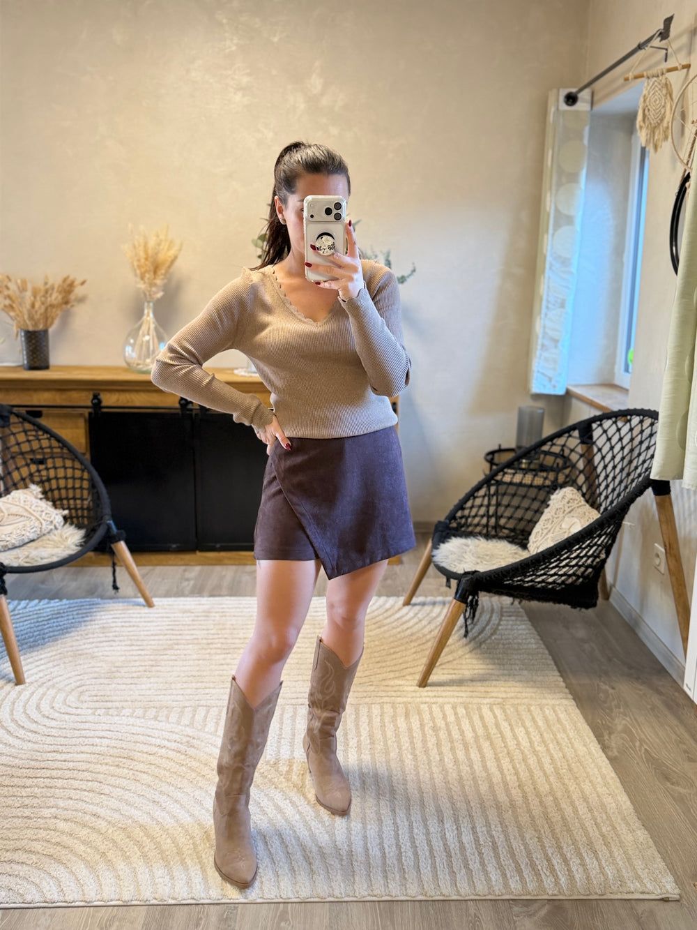 Jupe short chocolat Gia