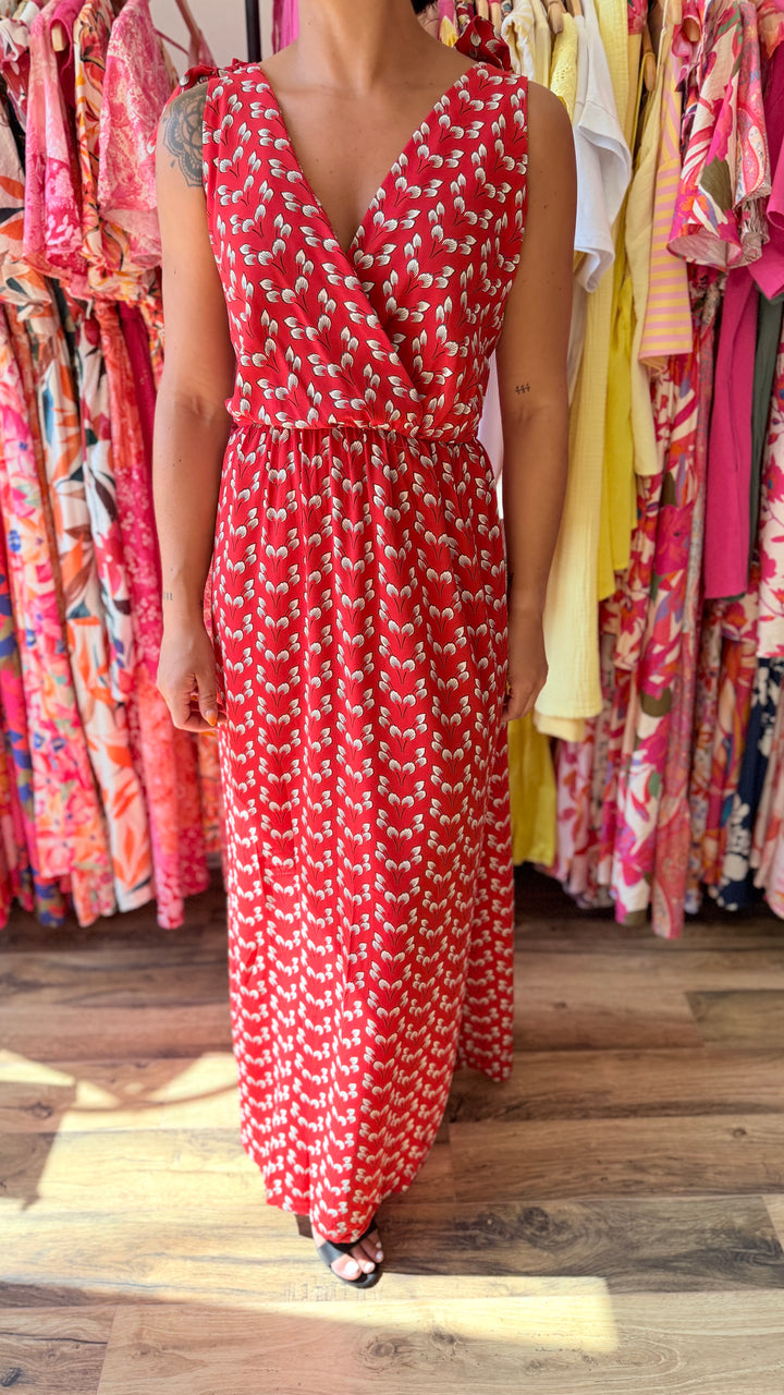 Robe longue Mahé CURVY rouge
