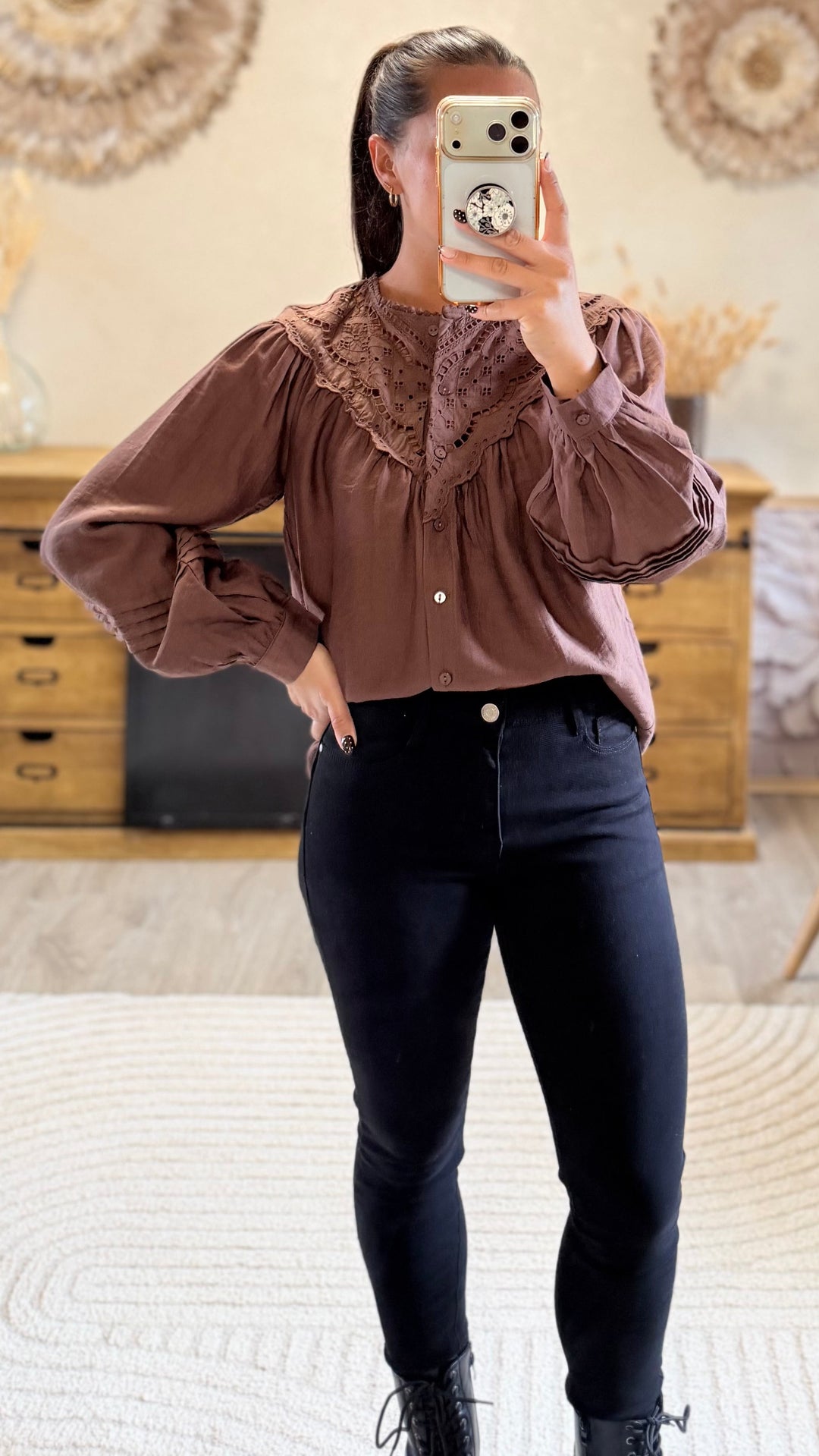 Chemise Fany marron CURVY