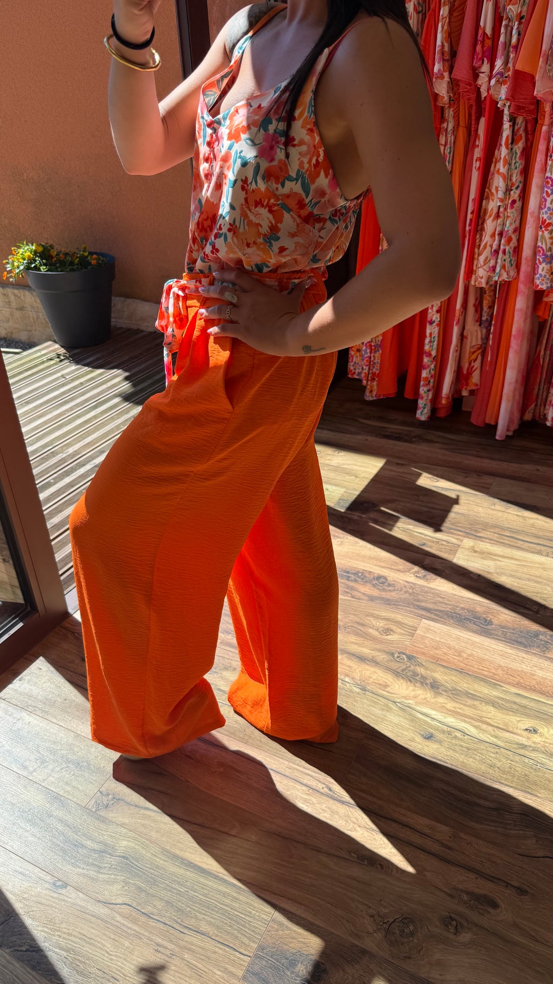 Pantalon Candice orange CURVY