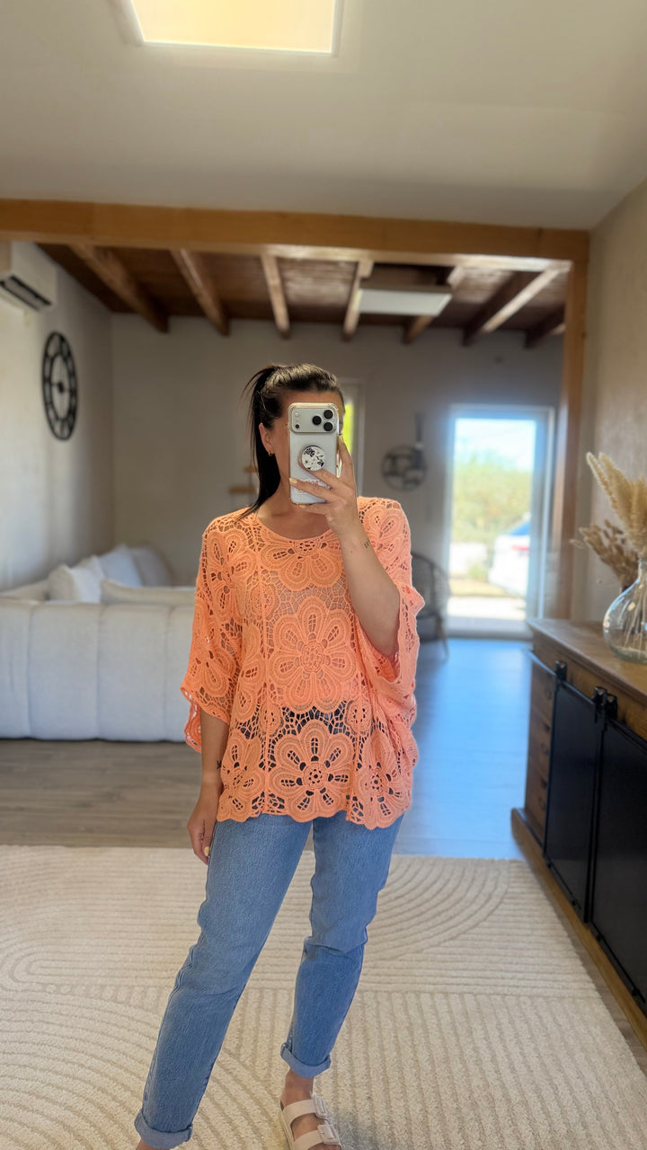 Top crochet orange