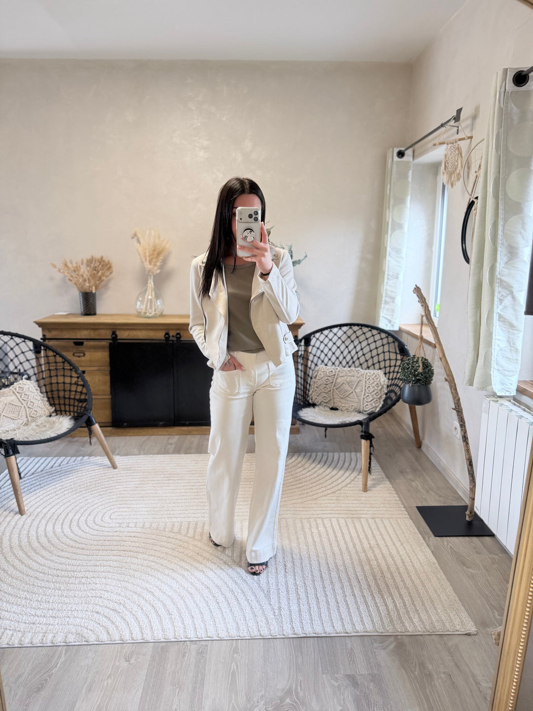 Veste suédine beige
