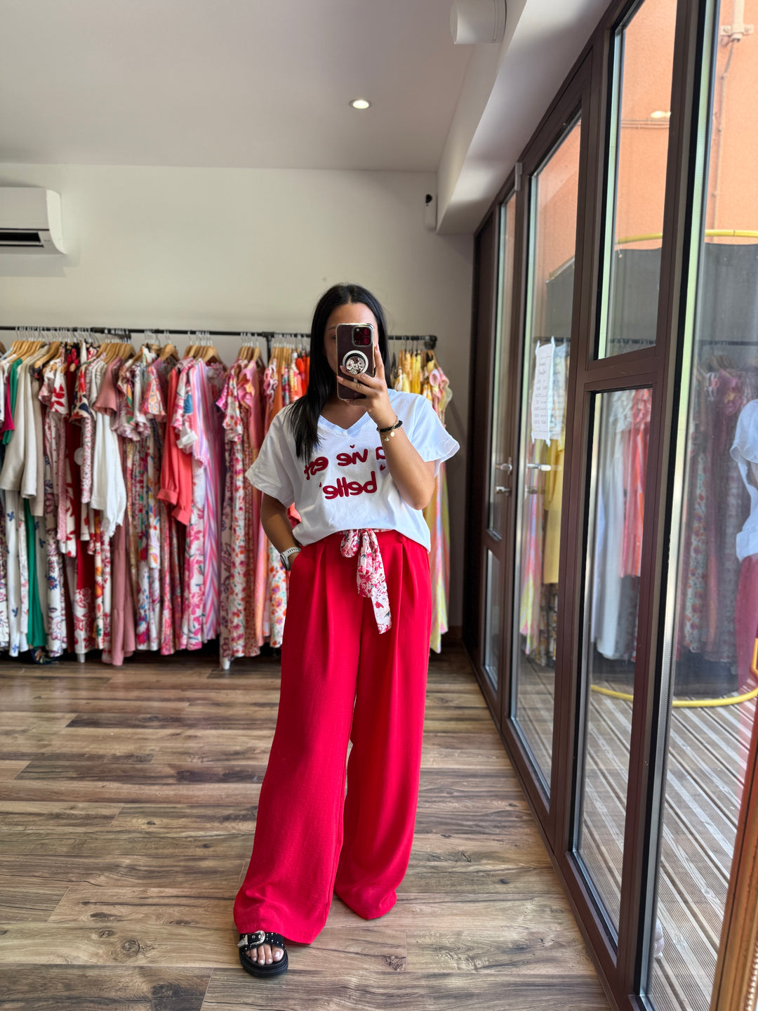 Teeshirt la vie est belle rouge