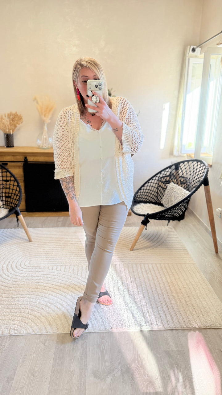 Jean Finda taupe CURVY