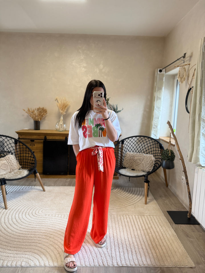 Pantalon Wilma Orange (PRÉCOMMANDE expédition autour du 5 mai)