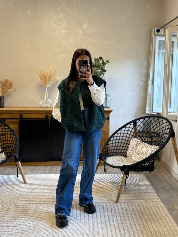 Gilet sans manches vert émeraude