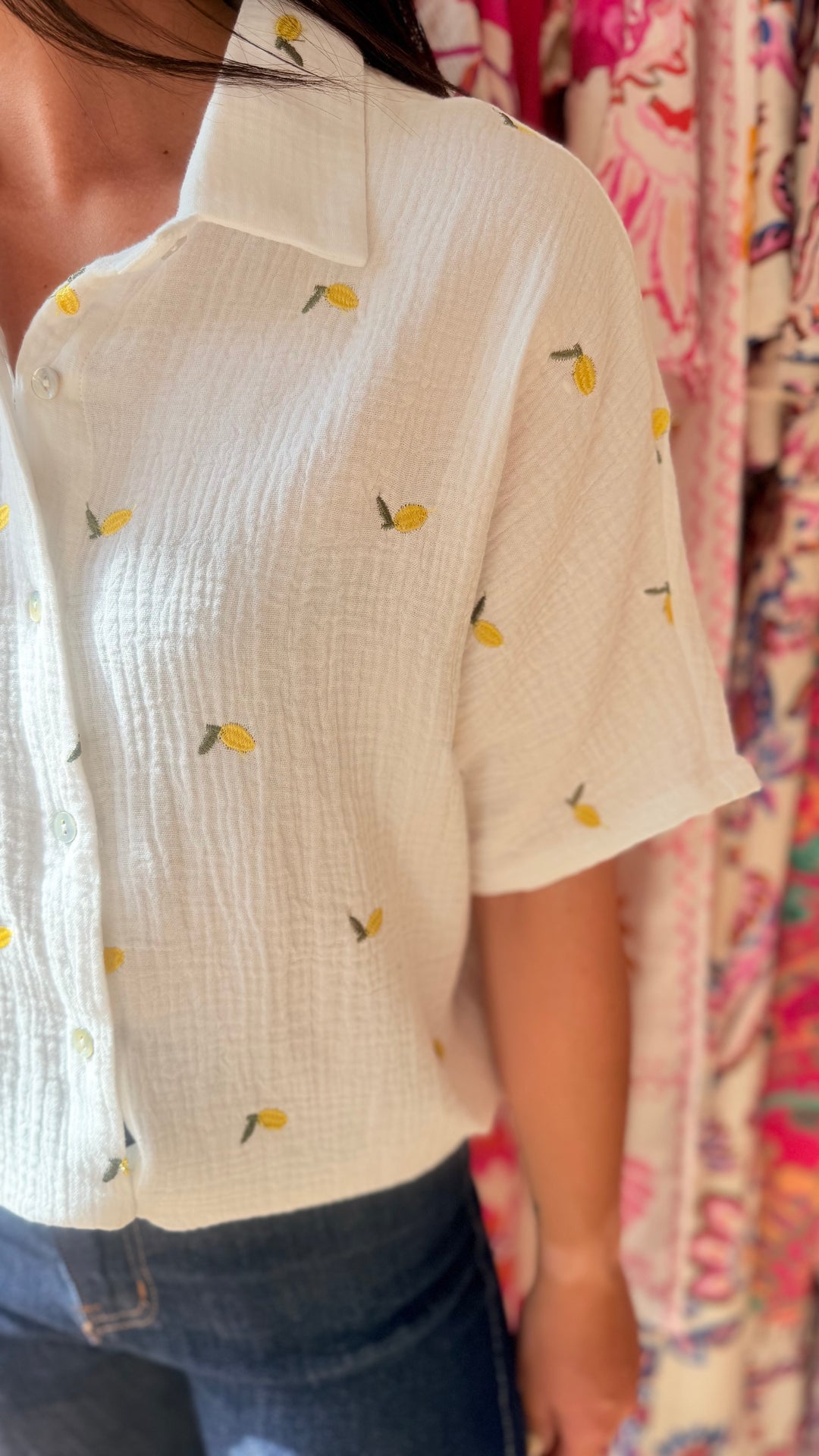 Chemise gaze citrons