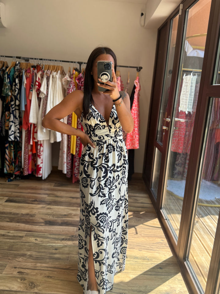 Robe longue Etienne bleu