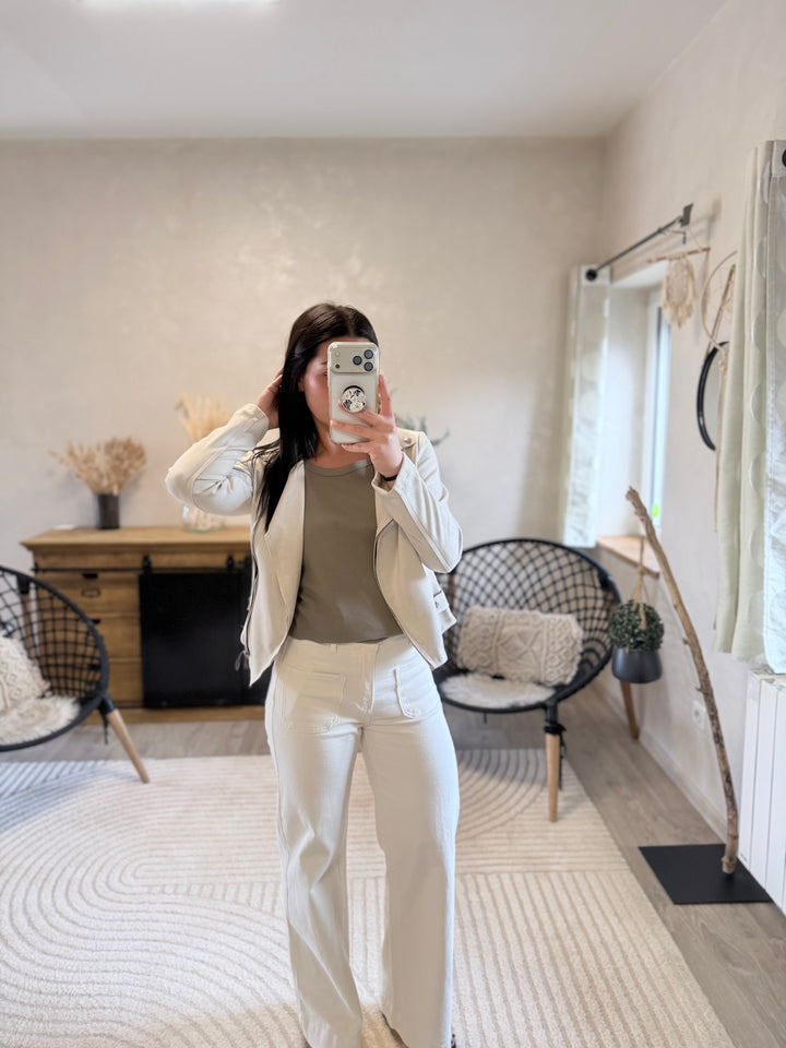 Veste suédine beige