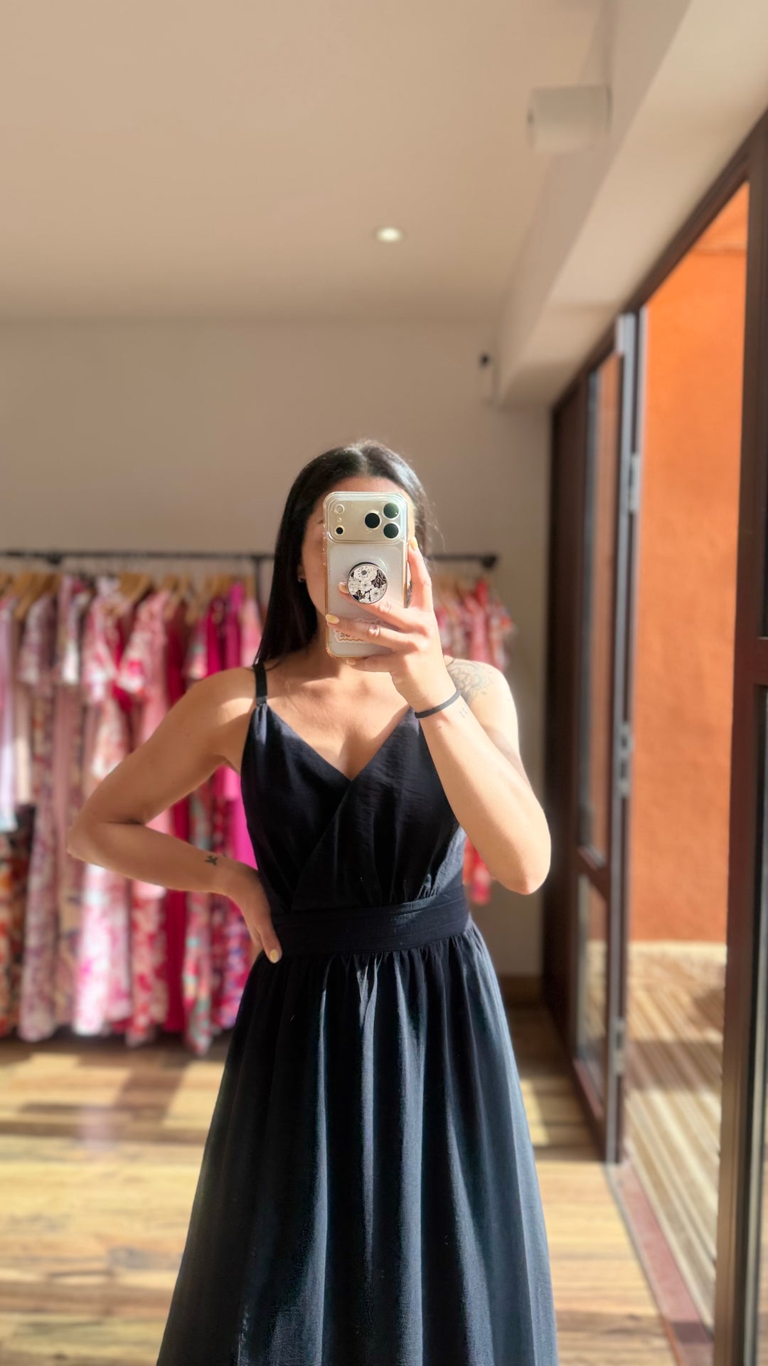 Robe longue Molly noir CURVY
