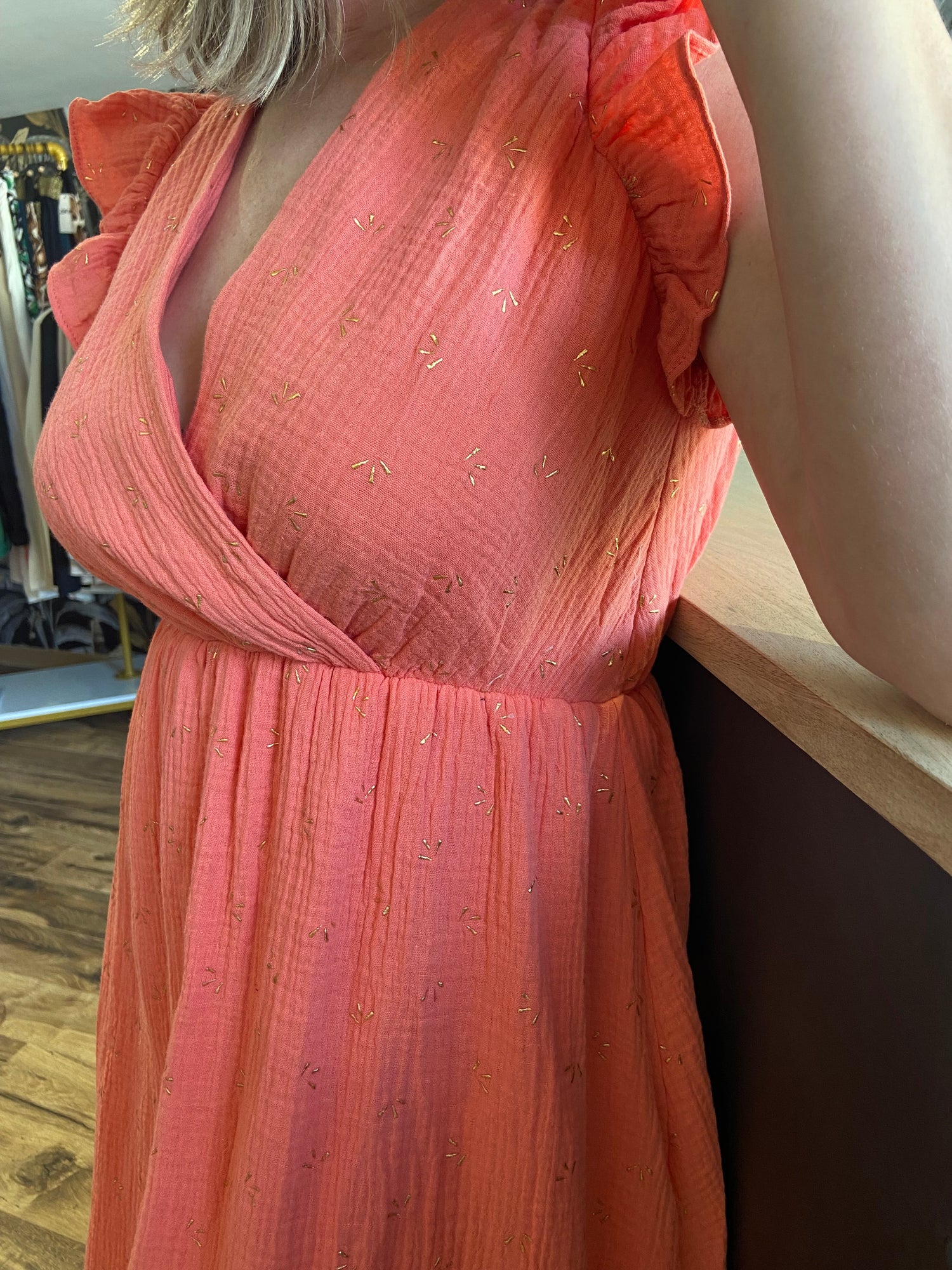 Robe courte Polin corail