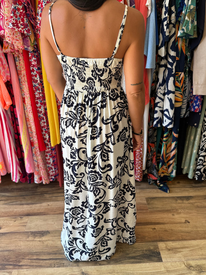 Robe longue Etienne bleu