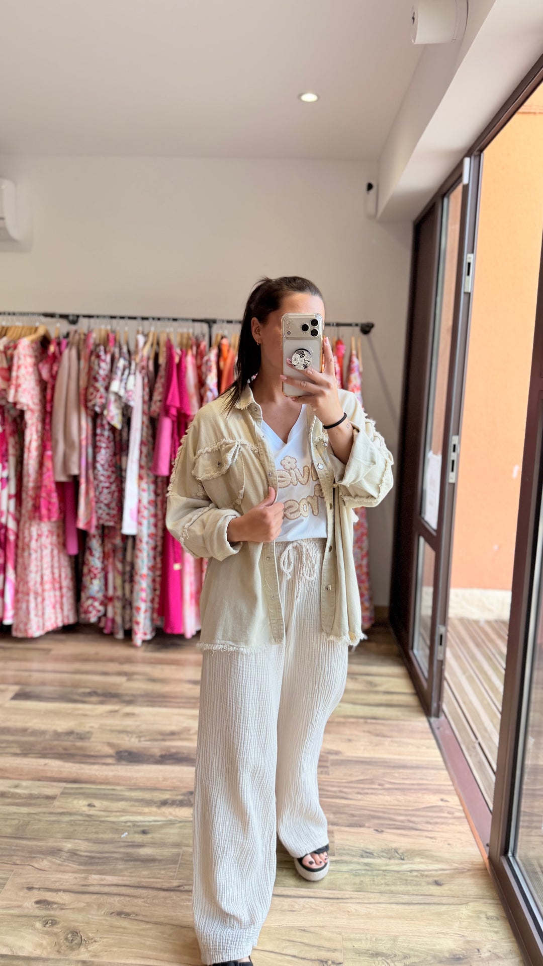 Veste jean Aloyse beige
