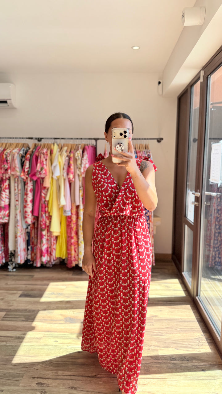 Robe longue Mahé CURVY rouge