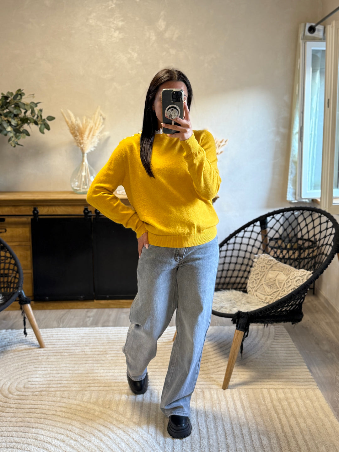 Pull Lény moutarde