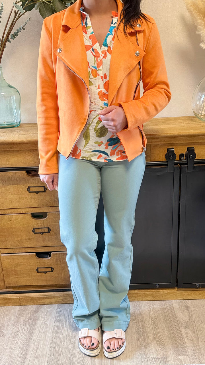Suédine orange