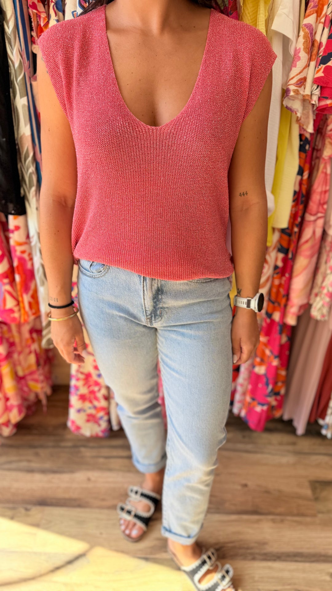 Top Milane corail CURVY