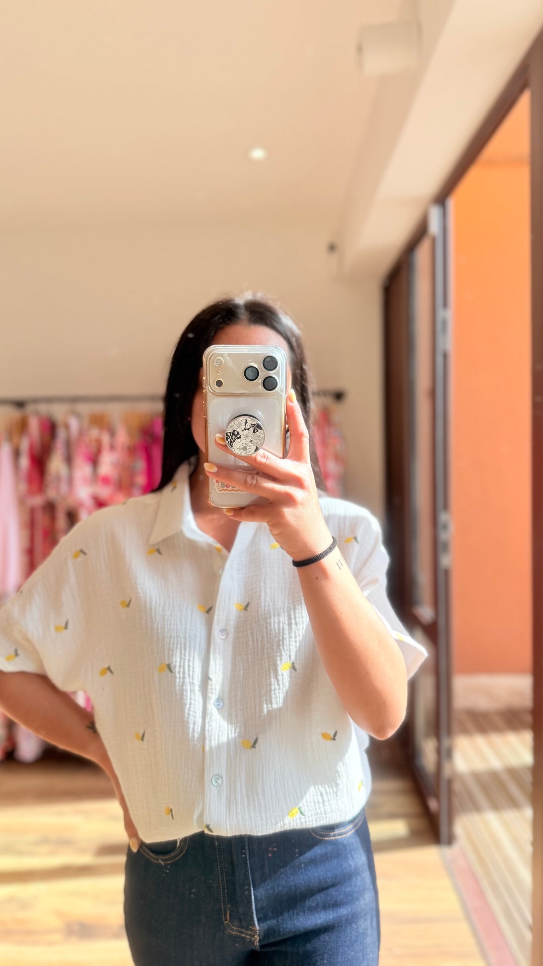 Chemise gaze citrons