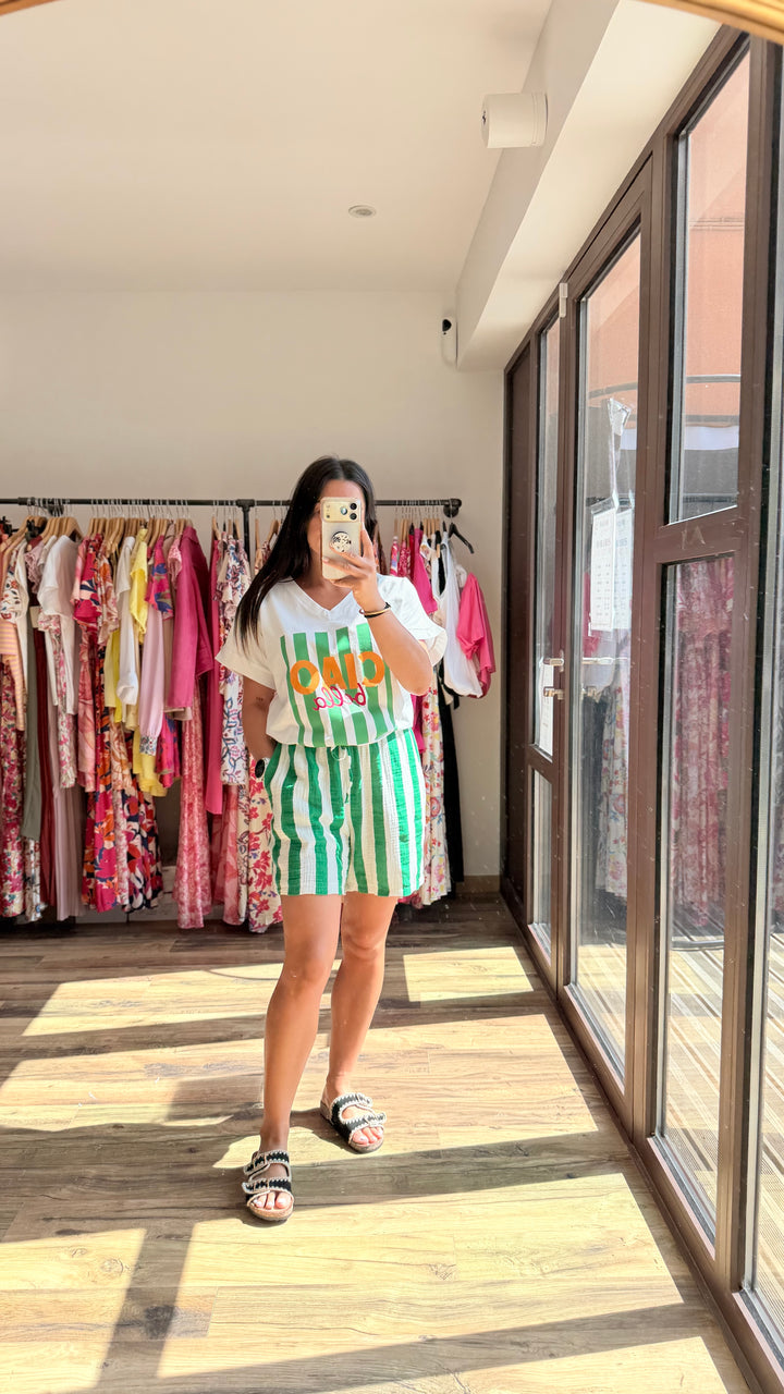 Teeshirt Ciao Bella vert