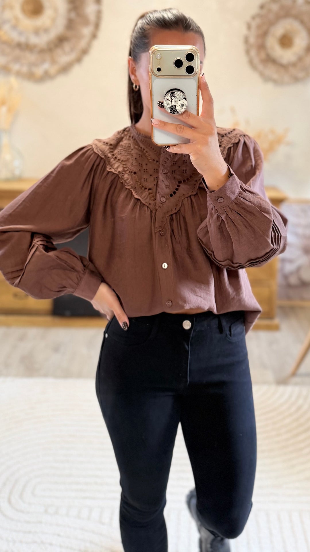 Chemise Fany marron CURVY