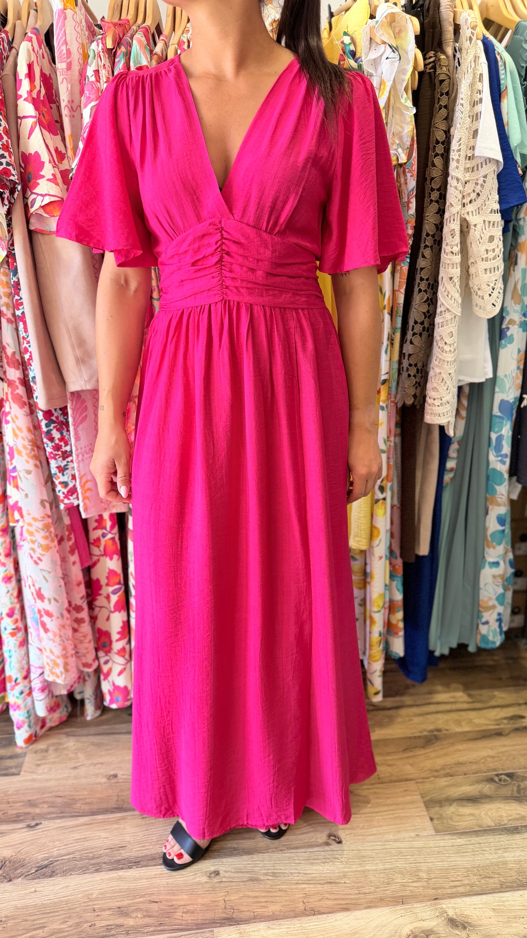 Robe longue Appo rose fuschia