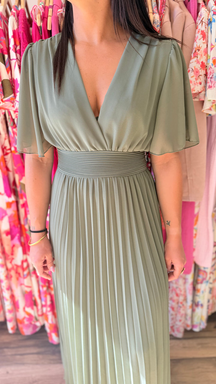 Robe longue Aglaé Kaki