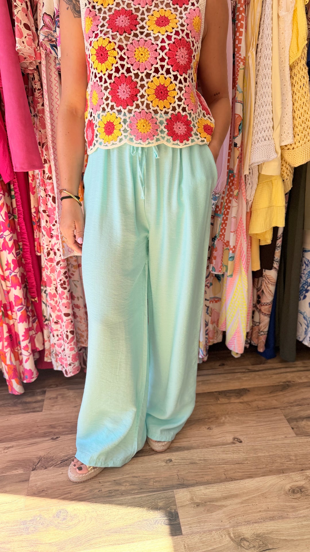 Pantalon Mopy turquoise/vert d’eau