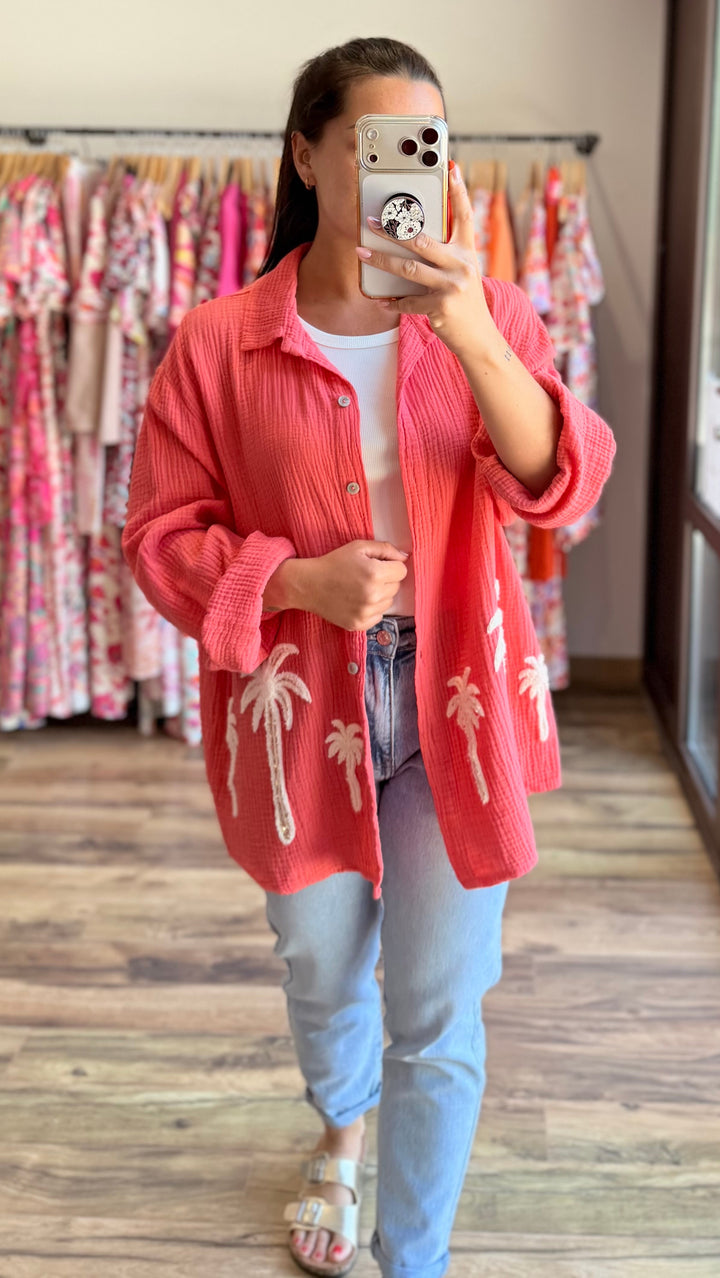 Chemise Palm Corail