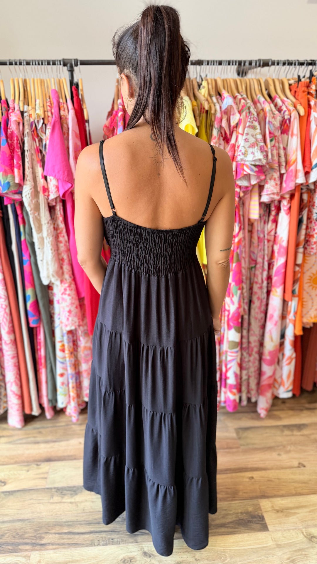 Robe longue Soleil noir