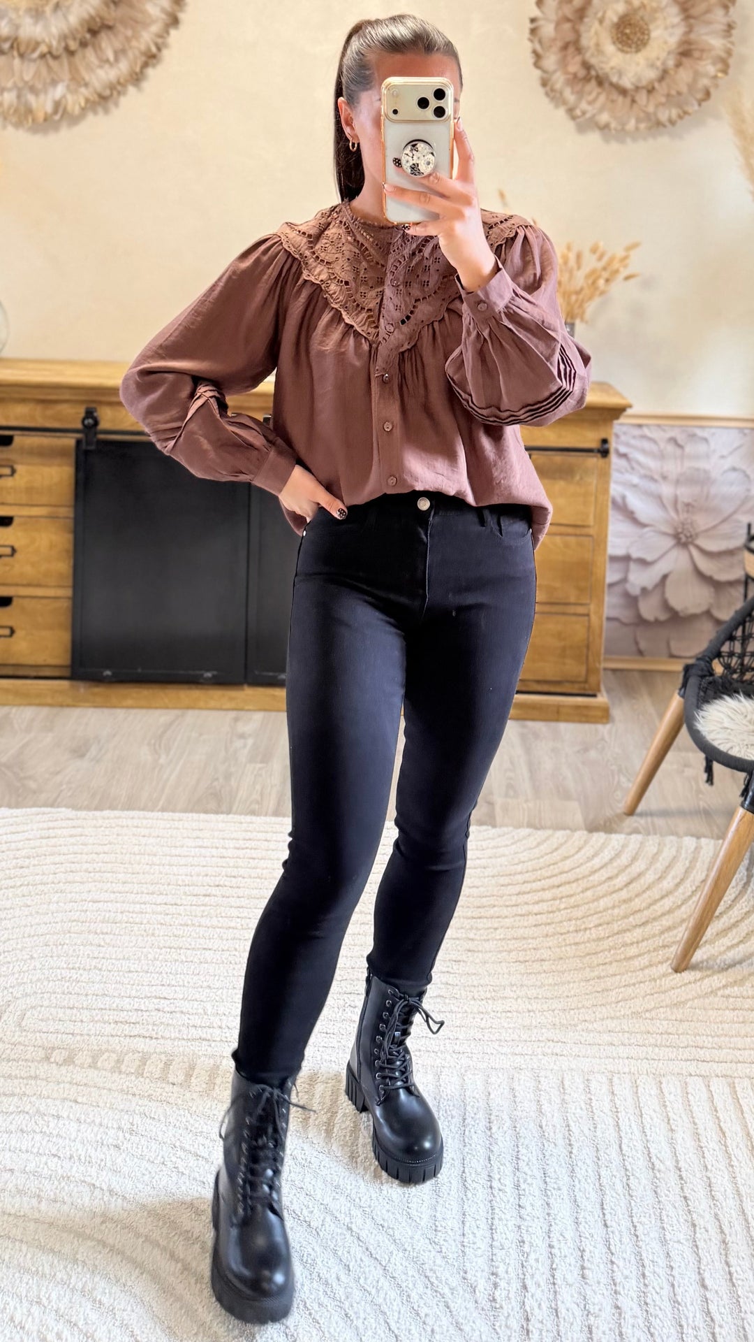 Chemise Fany marron CURVY