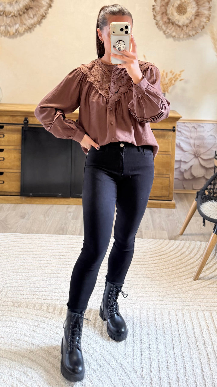 Chemise Fany marron CURVY