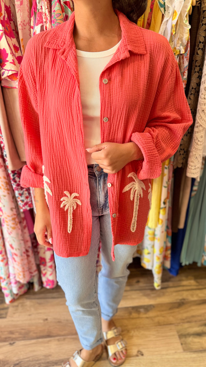 Chemise Palm Corail