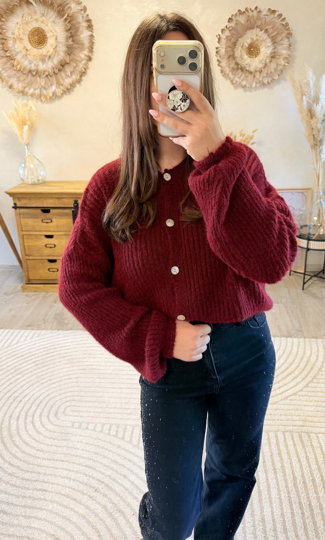 Gilet Roxane bordeaux