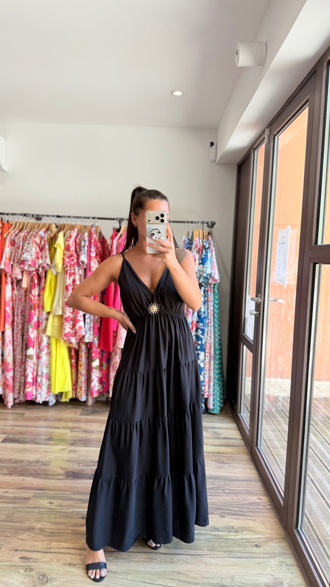 Robe longue Soleil noir