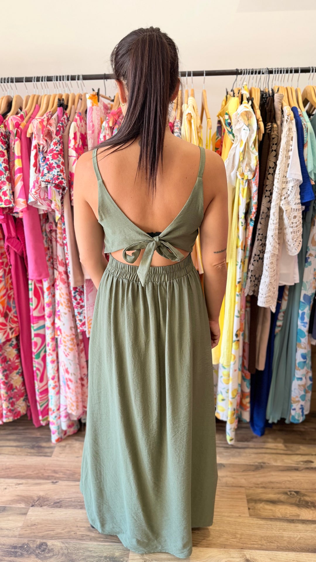 Robe longue Molly kaki CURVY