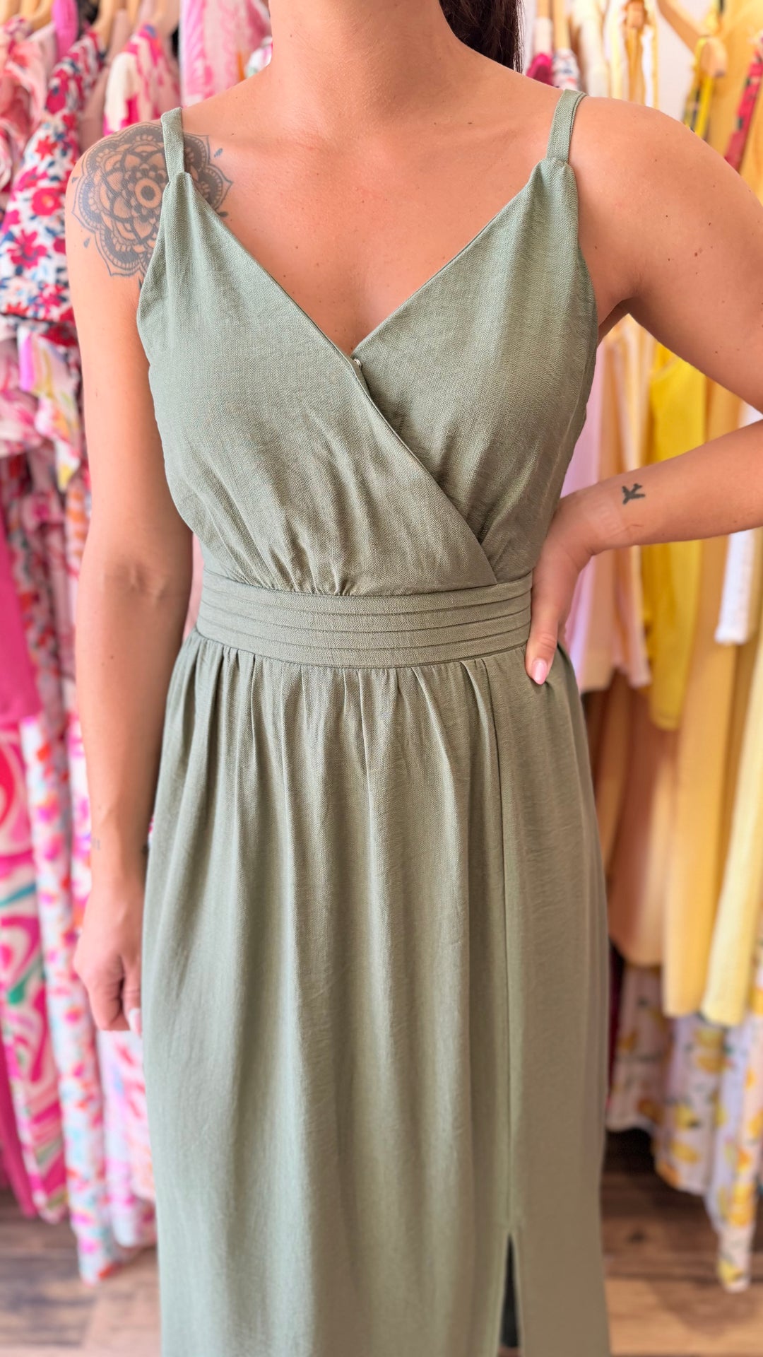 Robe longue Molly kaki CURVY