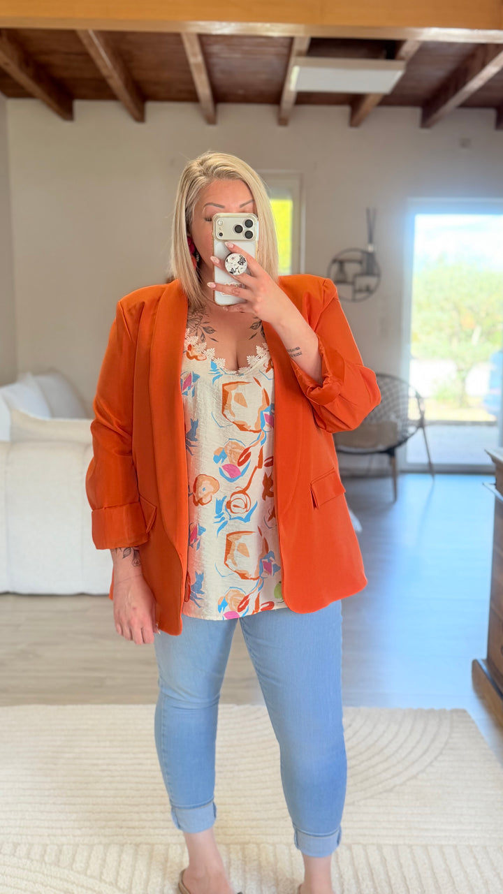Blazer orange CURVY 42 au 46