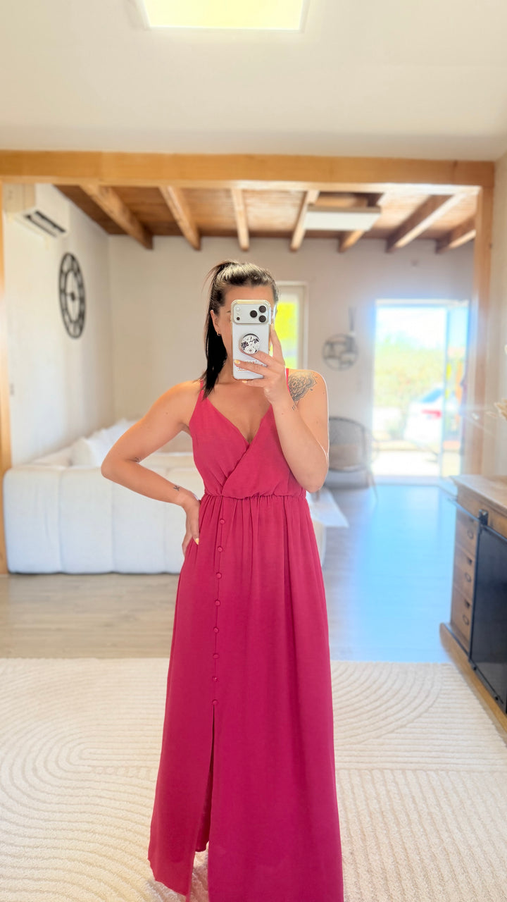 Robe longue Amanda rose