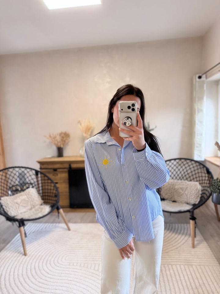 Chemise rayée saint tropez bleu