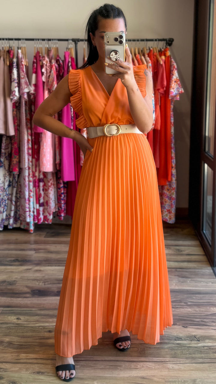 Robe longue Berenice orange