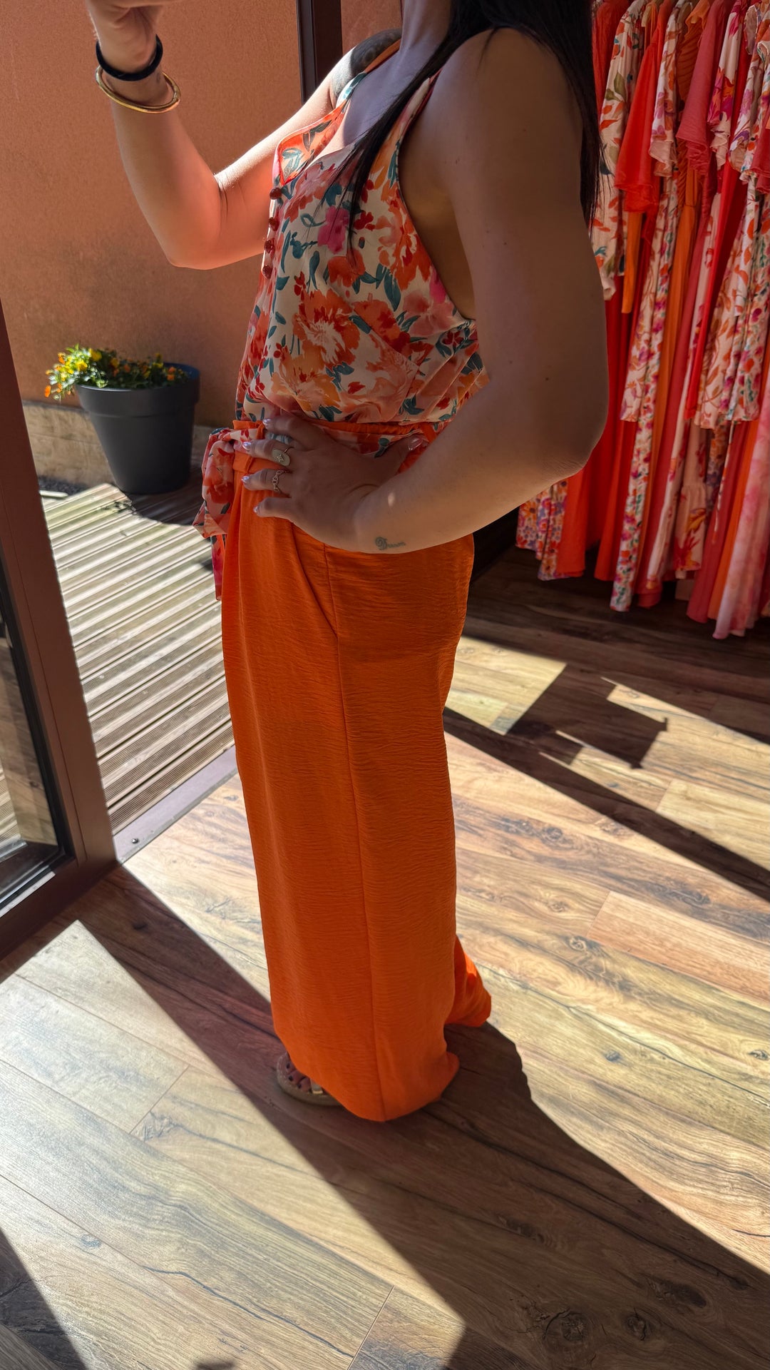 Pantalon Candice orange CURVY