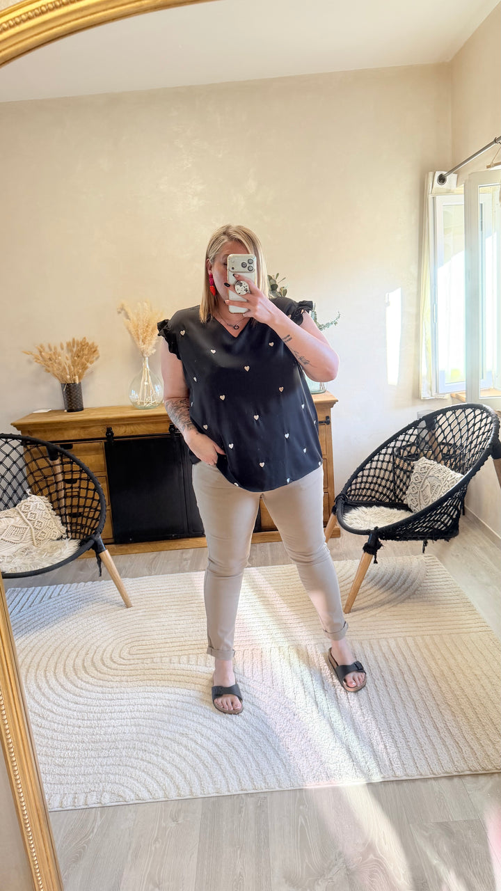Jean Finda taupe CURVY