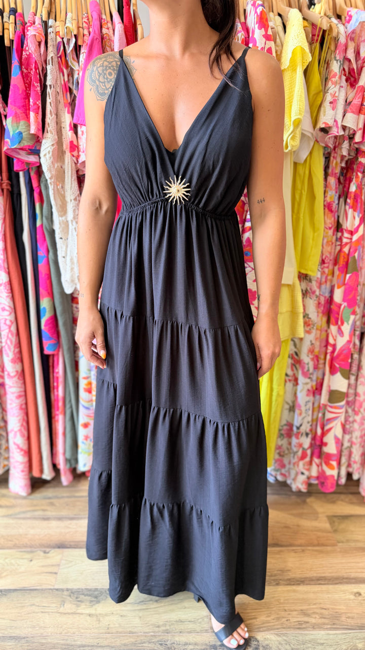Robe longue Soleil noir