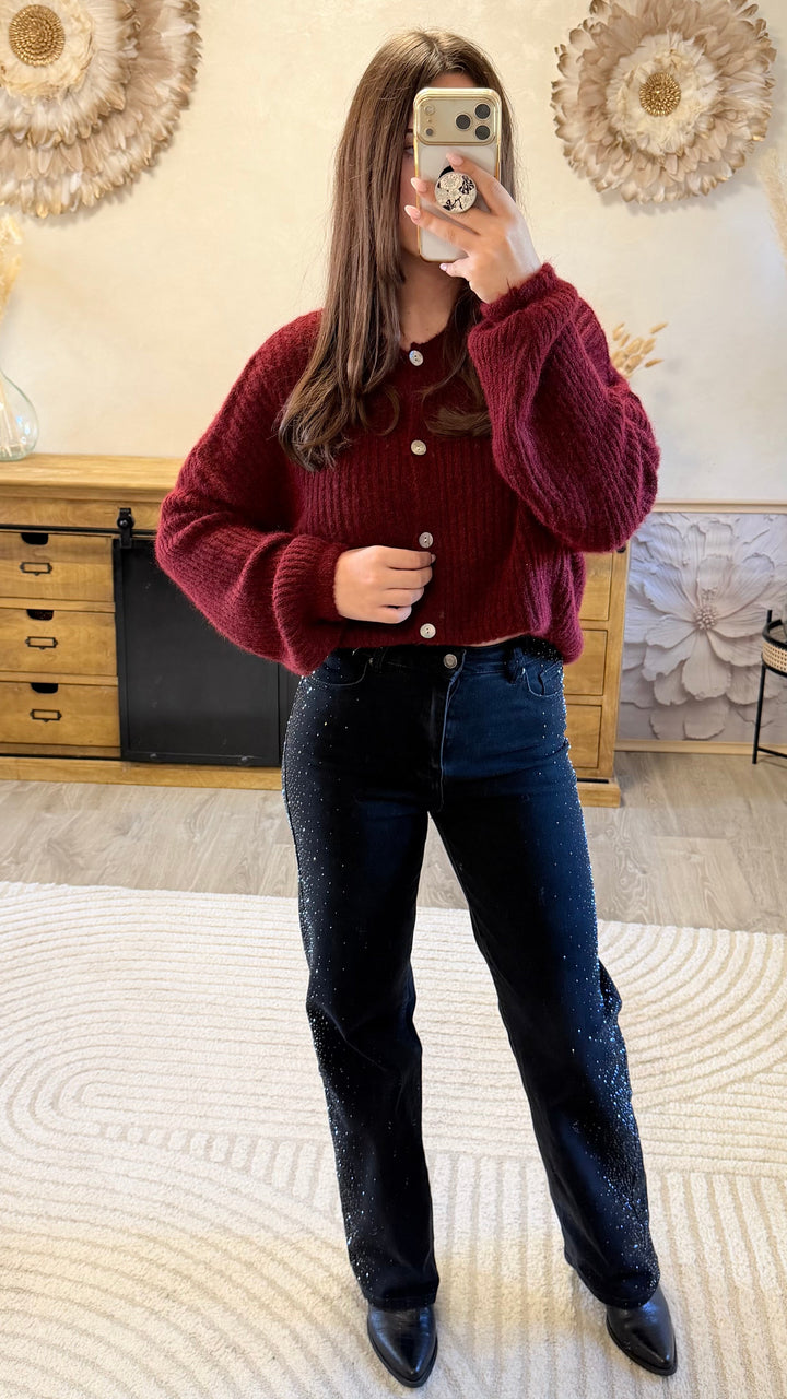 Gilet Roxane bordeaux