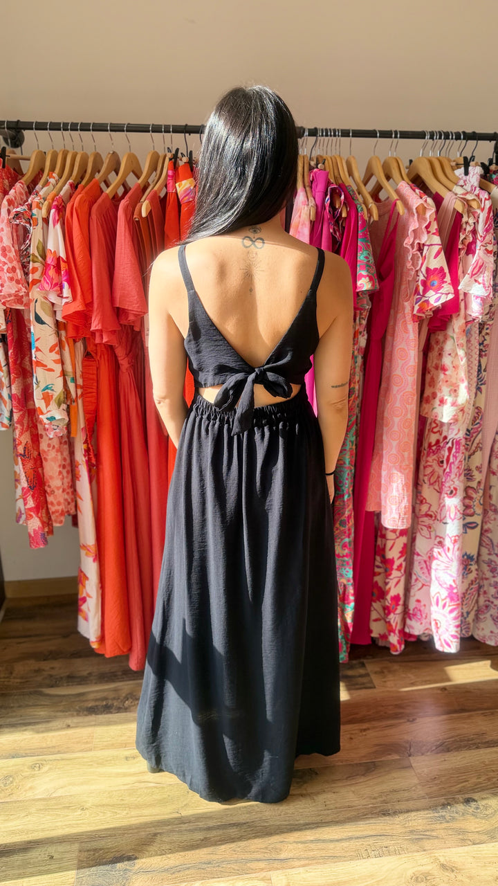 Robe longue Molly noir CURVY